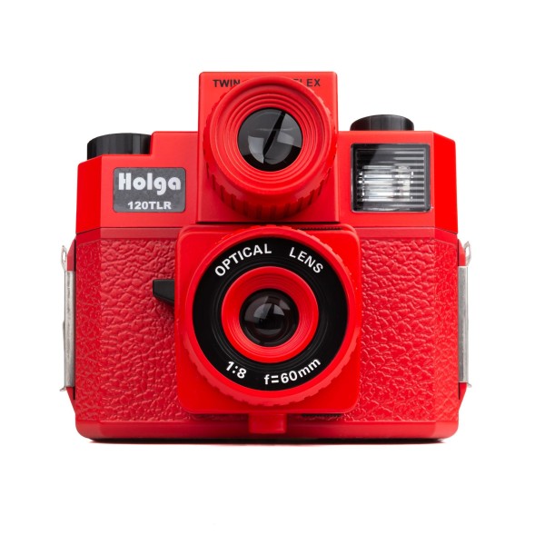 HOLGA 120 TLR Kamera rot Twinlens mit Blitz