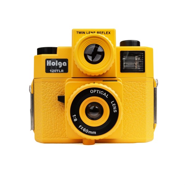 HOLGA 120 TLR Kamera gelb Twinlens mit Blitz