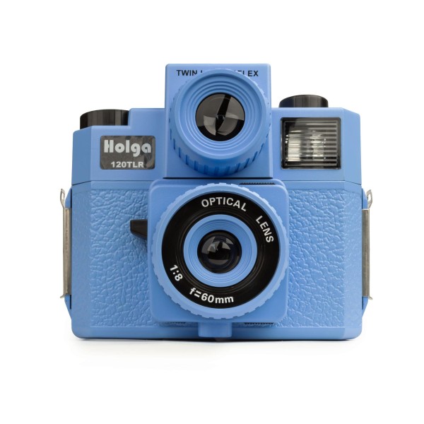 HOLGA 120 TLR Kamera blau Twinlens mit Blitz